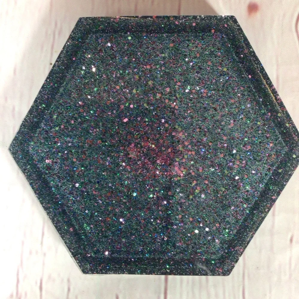 Hand Crafted Purple and Blue Glitter Coasters - Set of 3